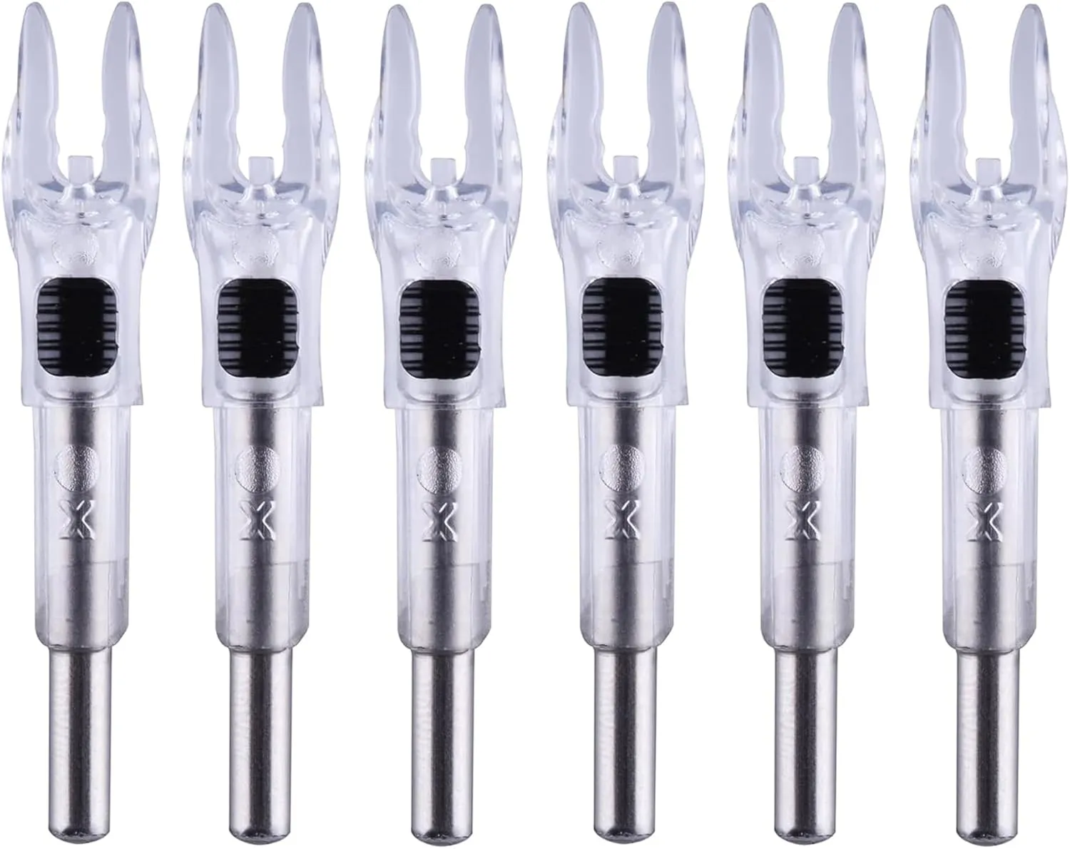 6PCS X Lighted Nocks for Arrows with .204 .233 .244 .246 Inside Diameter with H, S, GT Bushings High-Visibility LED Arrow Nocks, ON/Off Switch Included