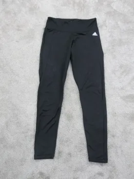 Adidas Legging Womens Medium Black Climalite Yoga Swoosh Logo Skinny Leg Outdoor