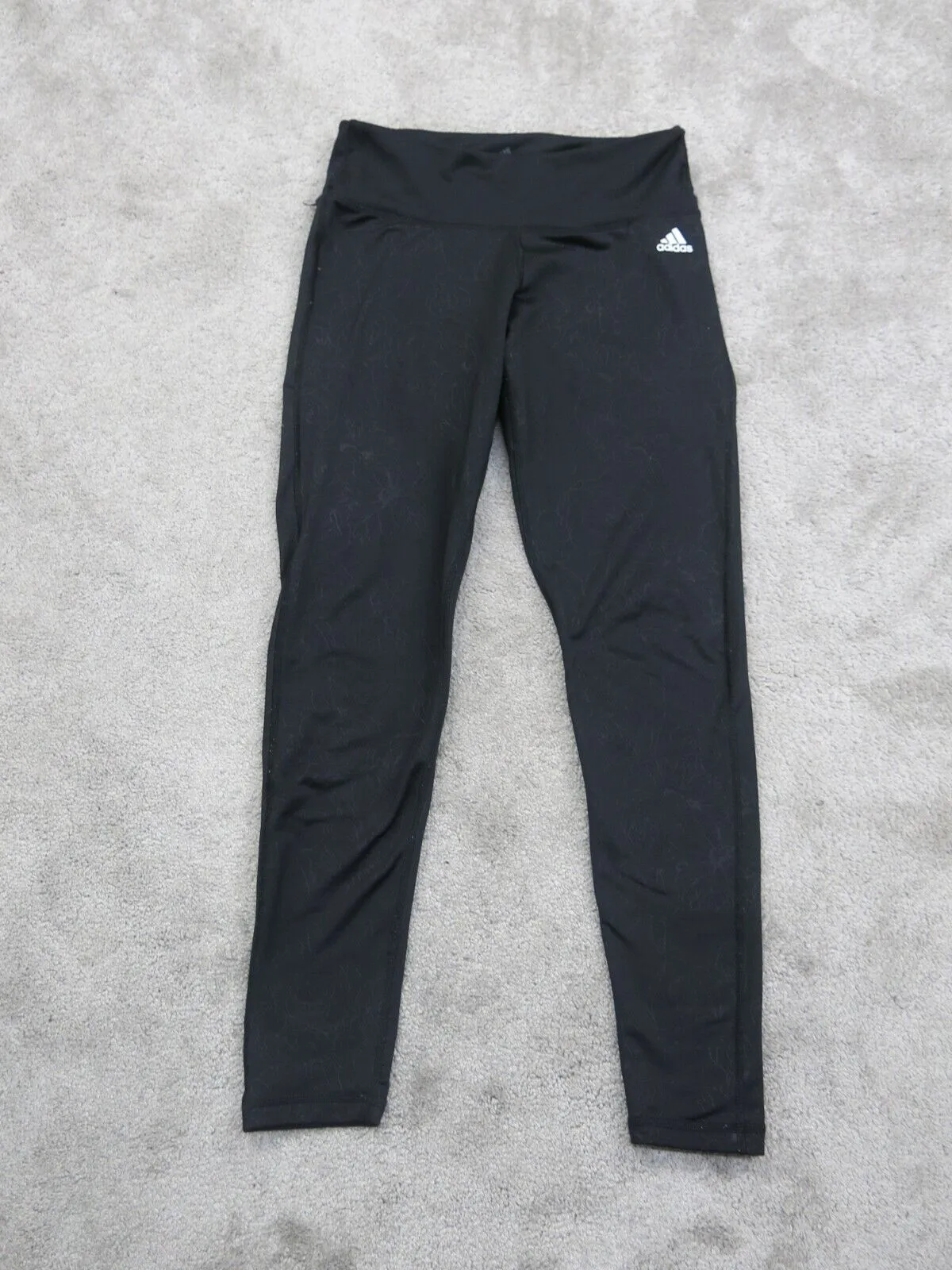 Adidas Legging Womens Medium Black Climalite Yoga Swoosh Logo Skinny Leg Outdoor