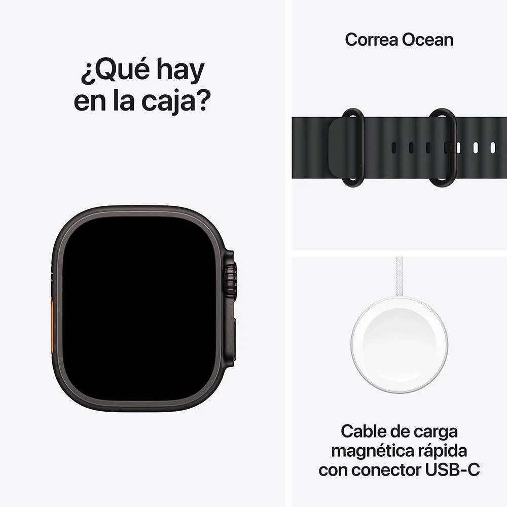 Apple Watch Ultra 2 GPS   Cellular • Caja de titanio negro de 49 mm • Correa Ocean negra
