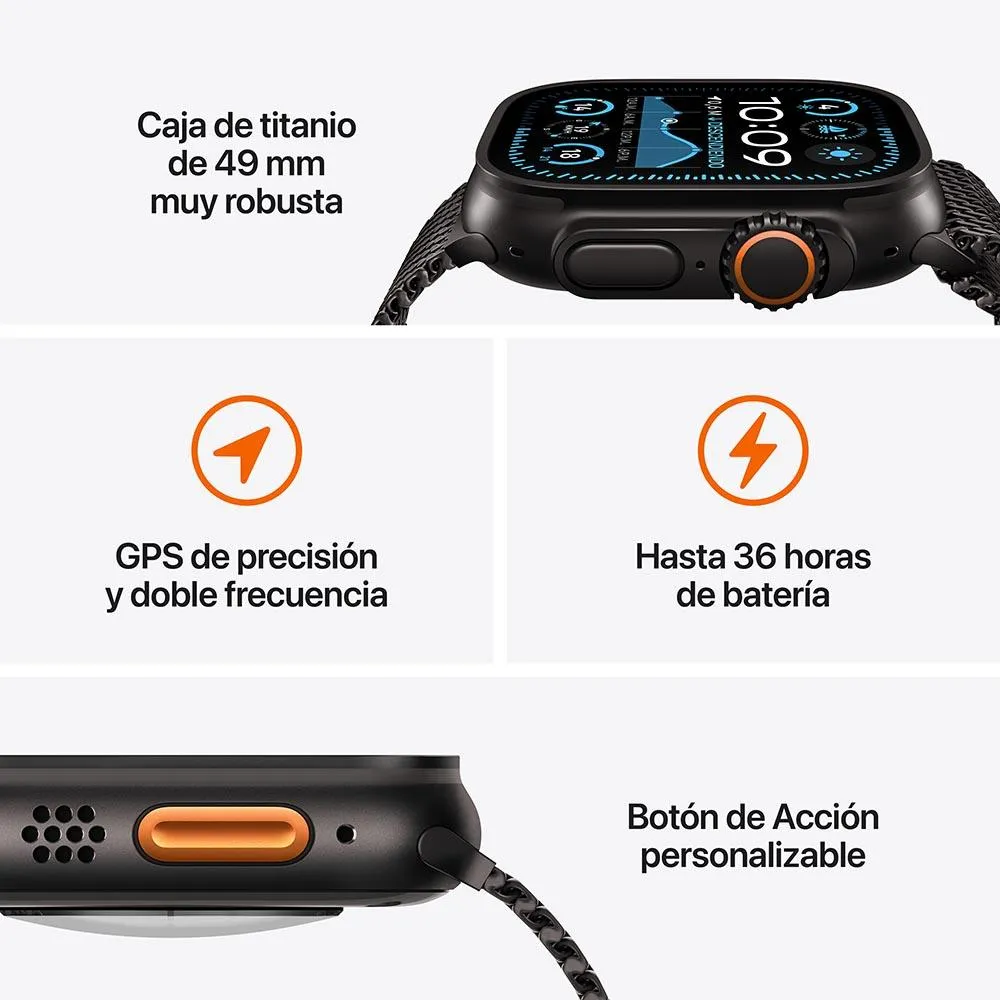 Apple Watch Ultra 2 GPS   Cellular • Caja de titanio negro de 49 mm • Correa Ocean negra