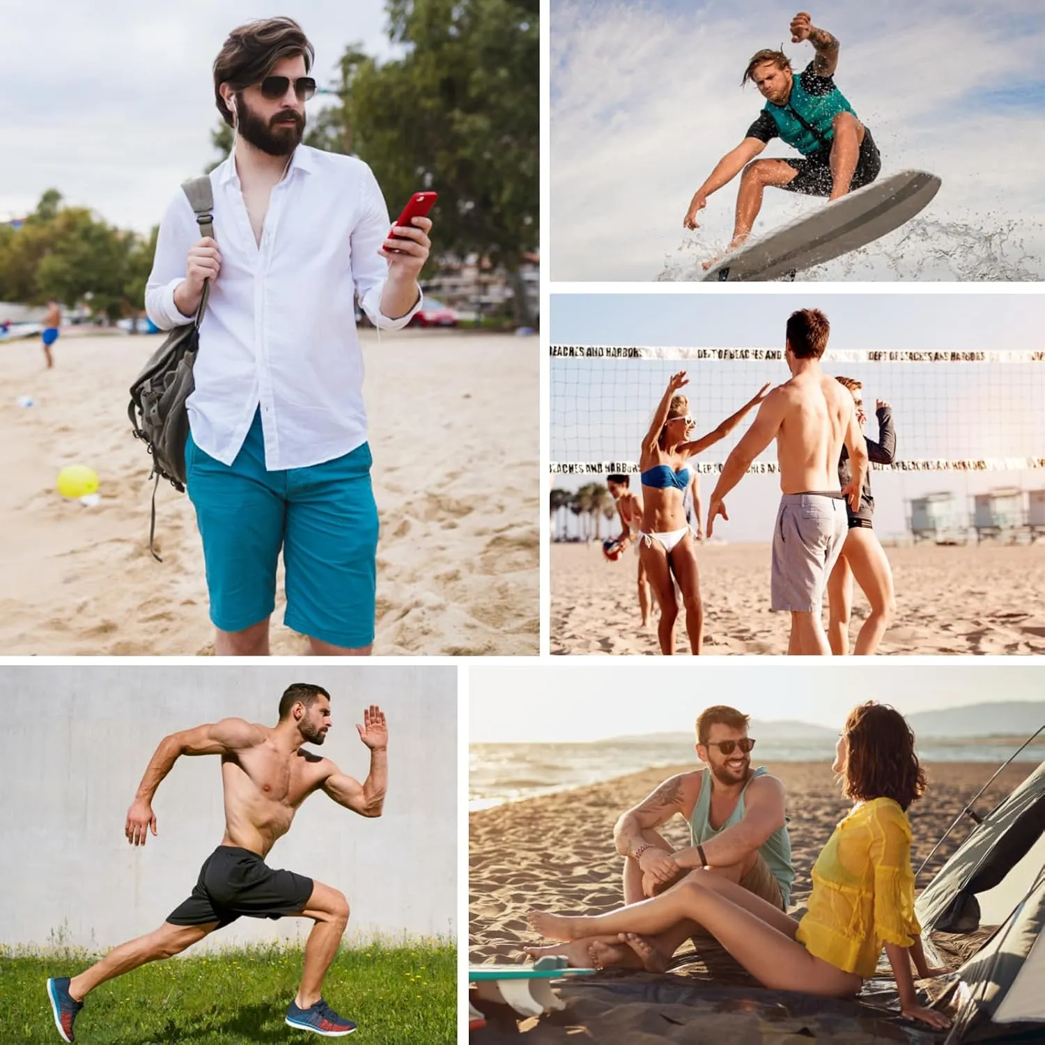Arcweg Mens Swim Trunks with Compression Liner 9 Men Beach Board 2 in 1 Bathing Suit with Zipper Pockets, Quick Dry