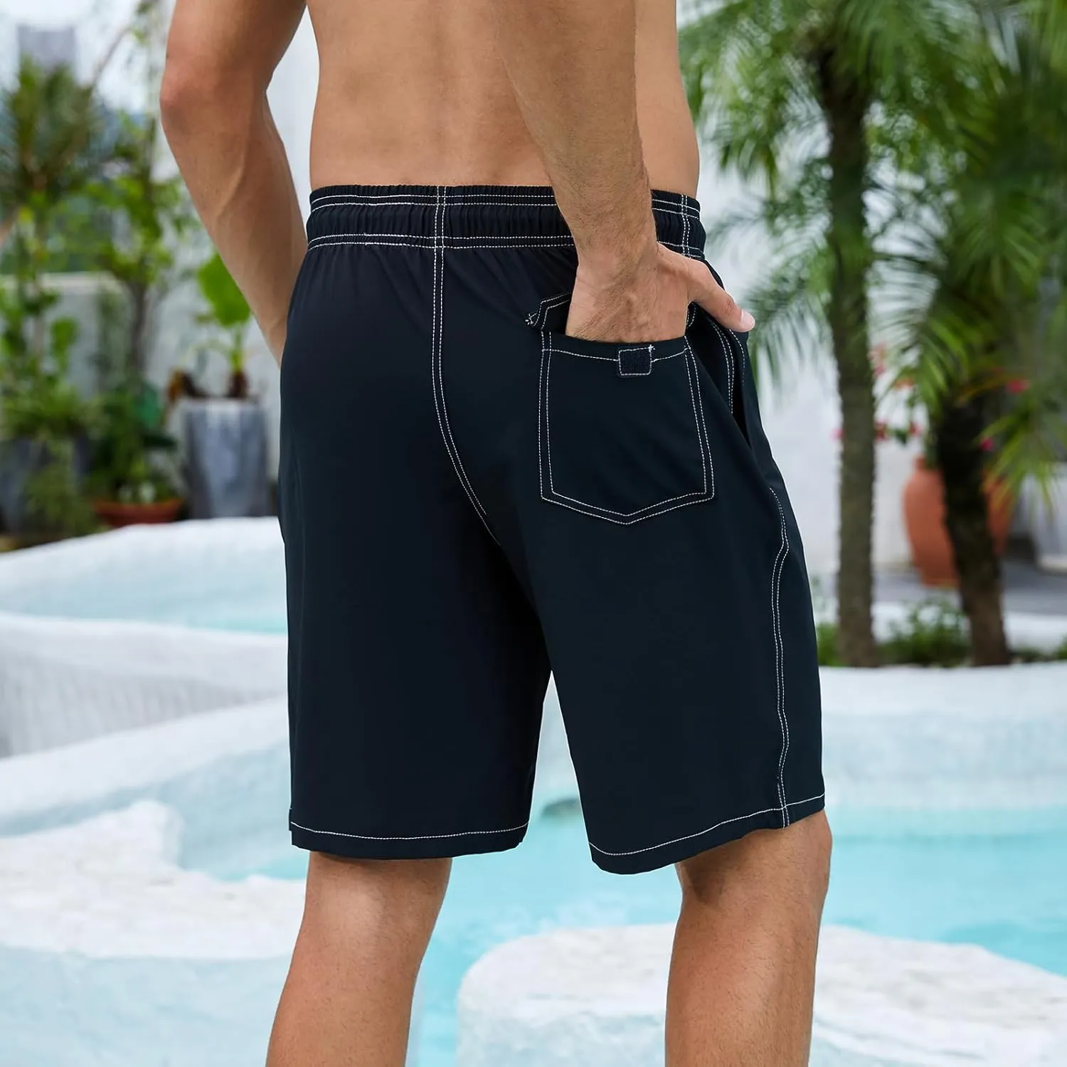 Arcweg Mens Swim Trunks with Compression Liner 9 Men Beach Board 2 in 1 Bathing Suit with Zipper Pockets, Quick Dry