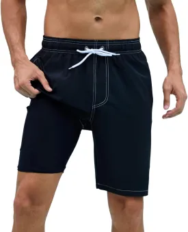 Arcweg Mens Swim Trunks with Compression Liner 9 Men Beach Board 2 in 1 Bathing Suit with Zipper Pockets, Quick Dry