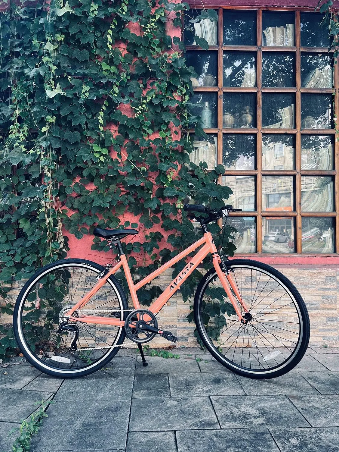 AVASTA Populus Road Hybrid Bike for Women with Kickstand, Lightweight Step Through 700c Aluminum Alloy Frame, 7-Speed Drivetrain, Multiple Colors