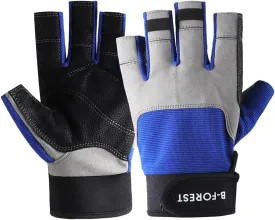B-Forest 3/4 Length Finger Sailing Gloves for KayakingRowing,Stand Up Paddle Boards, Water Skiing, Paddling and Diving,Professional Fishing Gloves for Men Women Youth