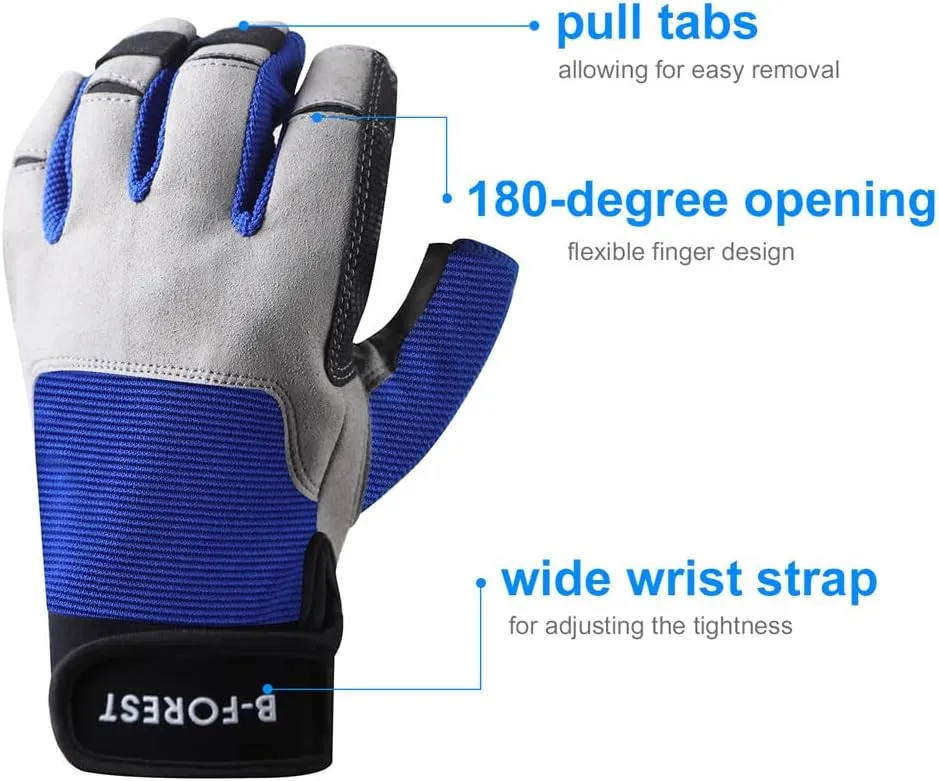 B-Forest 3/4 Length Finger Sailing Gloves for KayakingRowing,Stand Up Paddle Boards, Water Skiing, Paddling and Diving,Professional Fishing Gloves for Men Women Youth