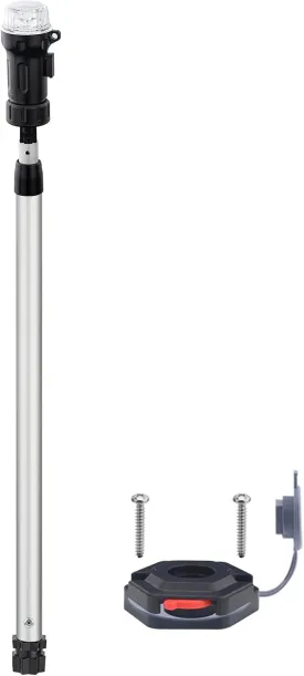 Battery Navigation Lights for Boats,Telescoping Boat Lights Bow and Stern,3AAA Battery Operated,30-52.4 Inches,Fixed Base,for Kayak,Boats (EA11104-MF)