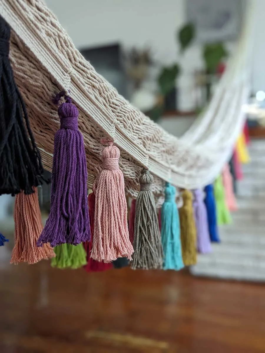 Boho Lounger Hammock - Natural Rainbow