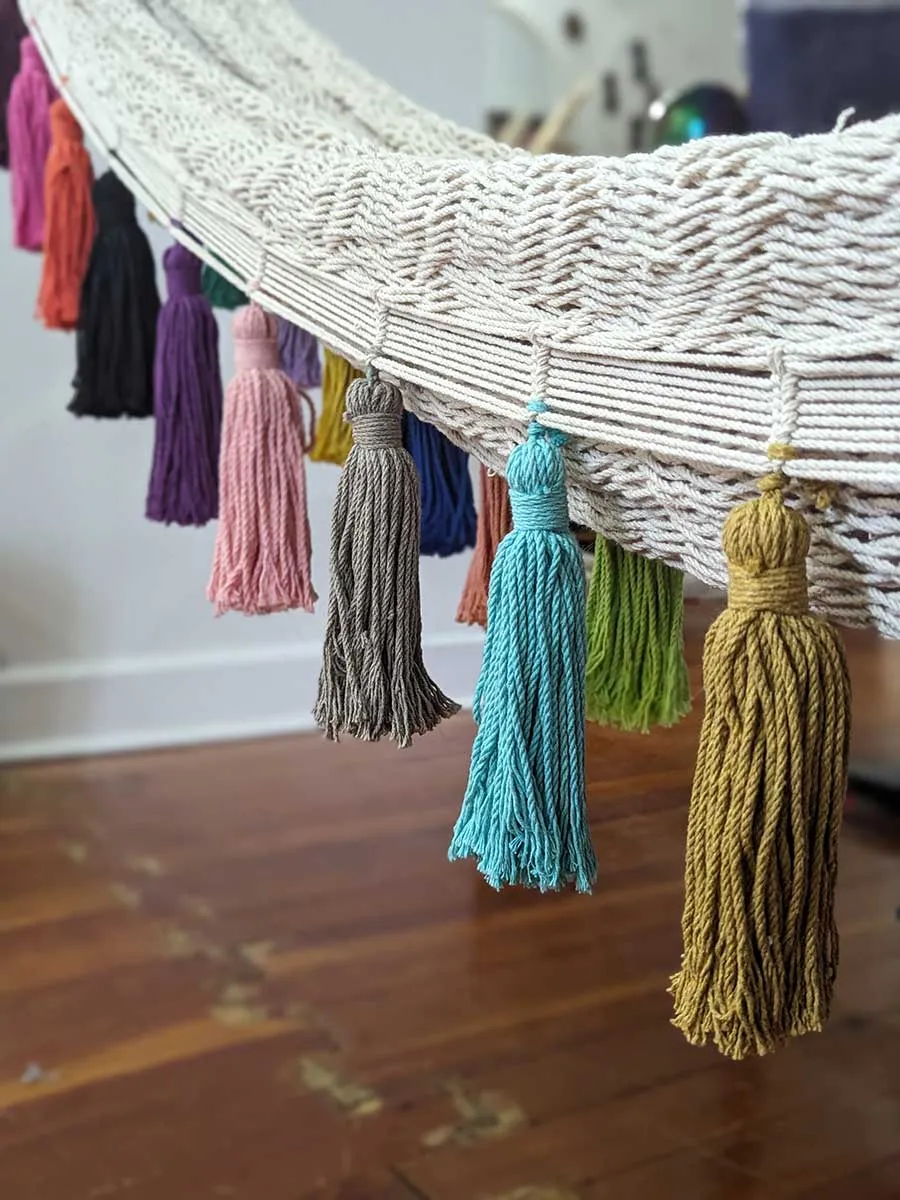 Boho Lounger Hammock - Natural Rainbow