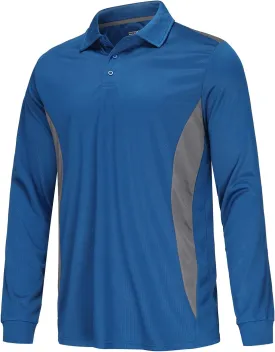 Corna Men's Golf Polo Shirts L-5XL, UPF 50  Moisture Wicking Casual Performance Dry Fit Shirts