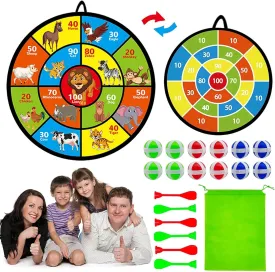 Dart Board with Balls for Kids 3-5 29" Large Double-Sided Board Games Toys for Kids Ages 4-6 8-12 - Indoor Outdoor Activities Party Games - Birthday Gifts for 3 4 5 6 7 8 9 11 12 Year Old Boys Girls