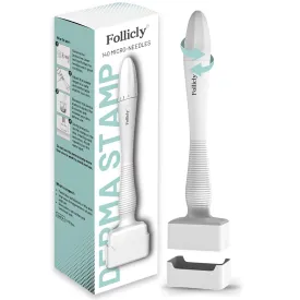Derma Stamp  Professional Microneedling Tool for Hair, Beard, and Skin Care  140 Titanium Micro Needle Stamp for Home Use  for Men & Women