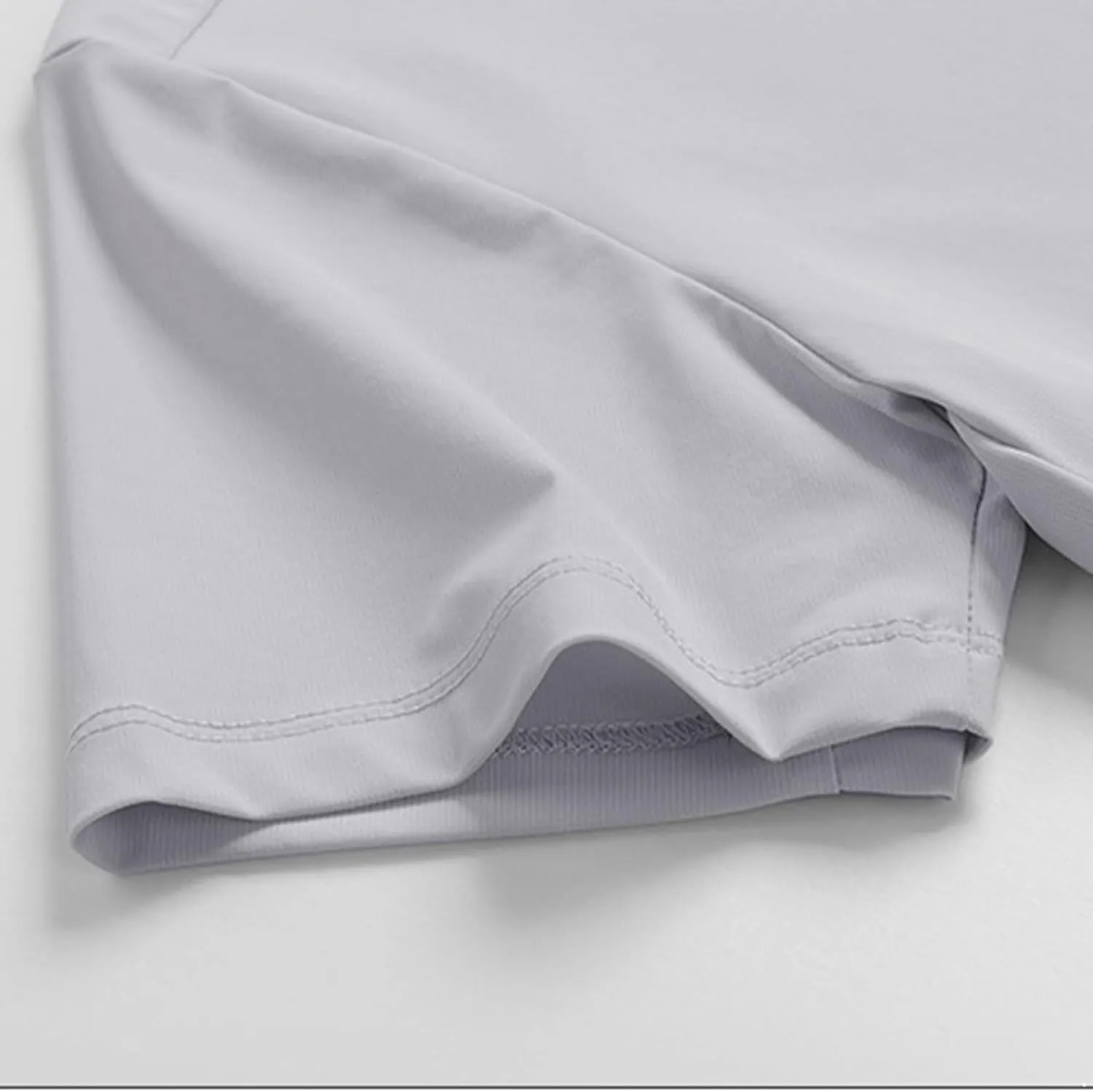 Elastic Soft Ice Silk Golf Zipper Shirt - Men's Summer Loose Lapel Short Sleeve, Simple Stylish Outdoor Sports Top