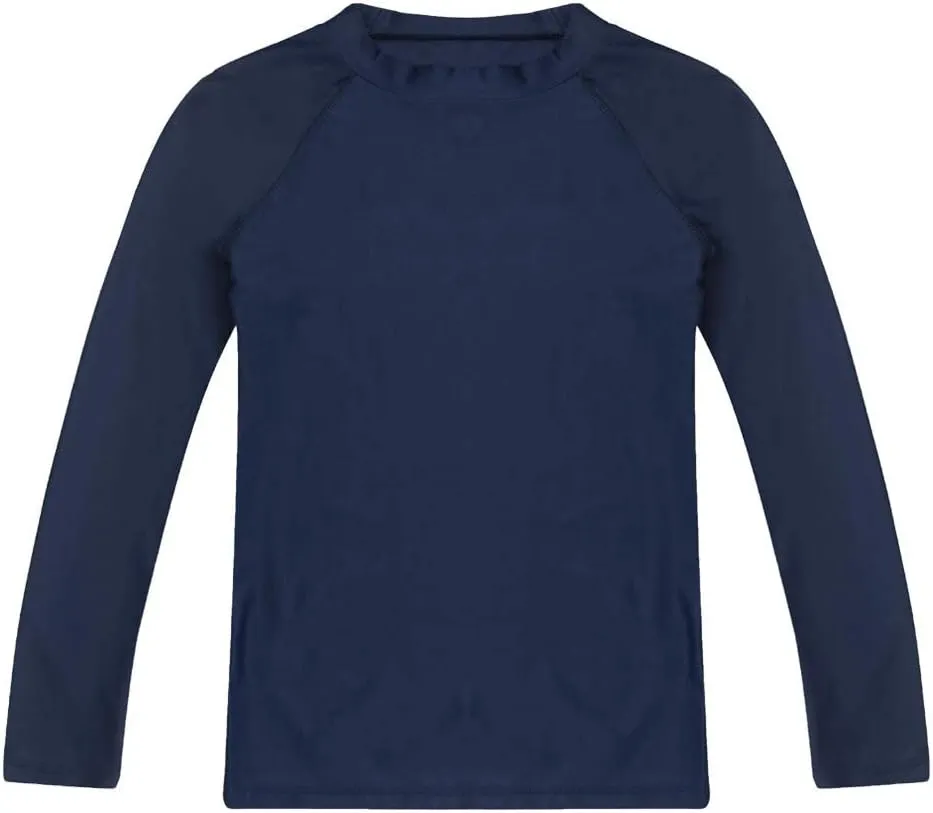 ESTAMICO Boys' UPF 50  Long-Sleeve Rashguard Athletic Swim Shirt