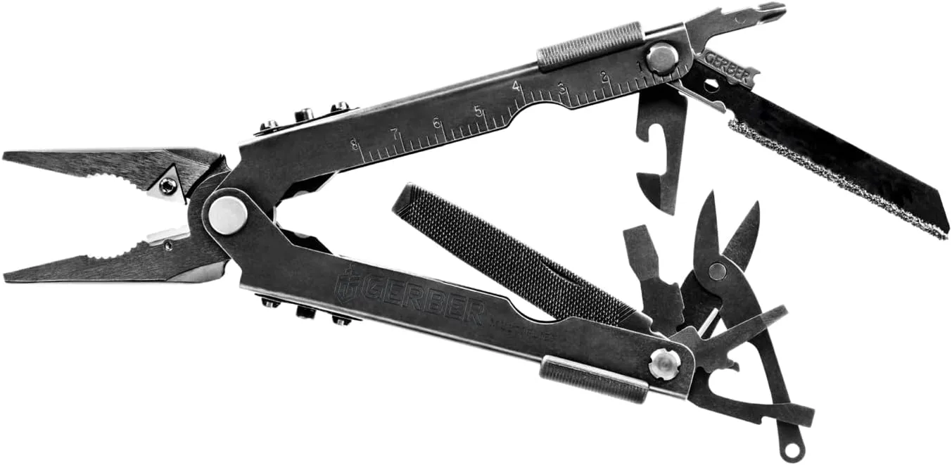 Gerber Gear Gear Multi-Plier 600 - 14-in-1 Bladeless Multipurpose Tool with Screwdriver, Needlenose Pliers, Can Opener, Wire Cutter & More - Made in USA - Survival Tools