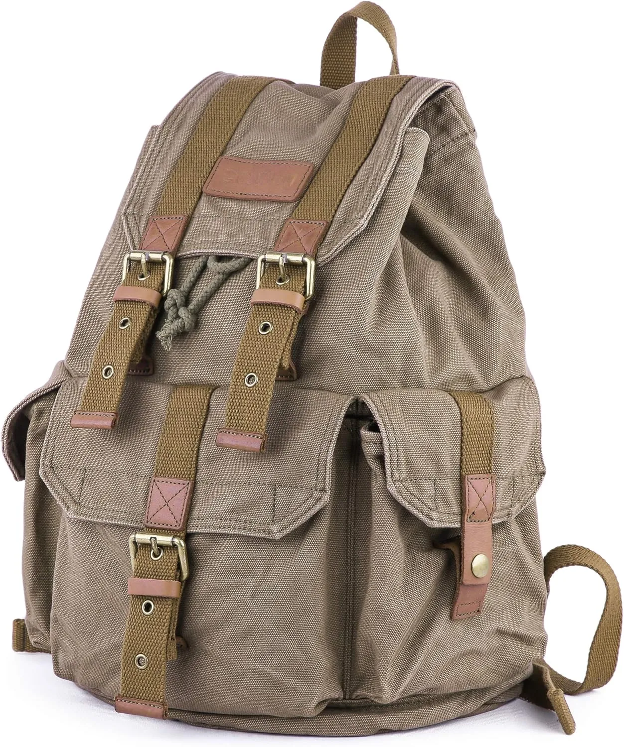 Gootium 21101AMG-S Specially High Density Thick Canvas Backpack Rucksack, Field Tan, Small