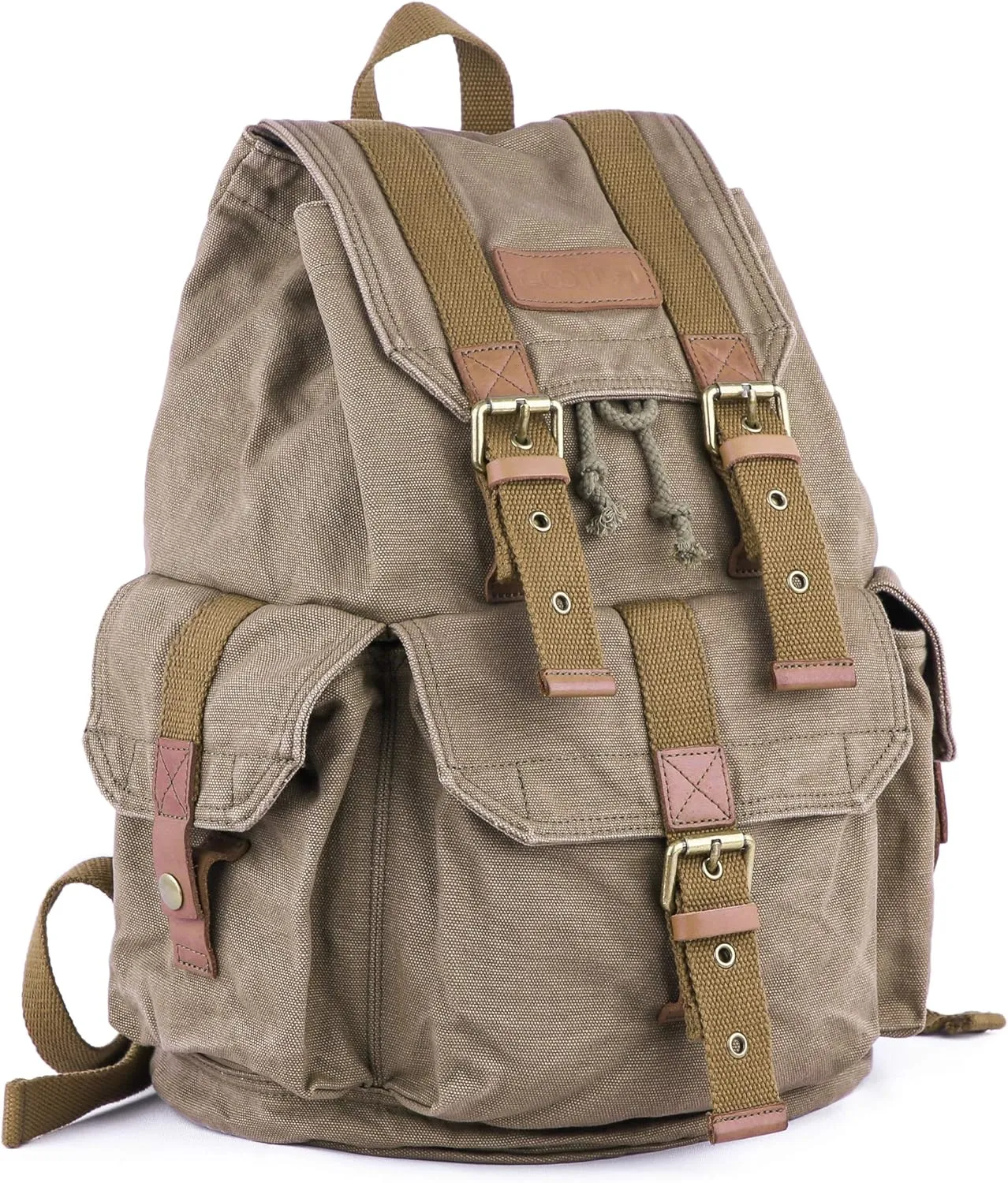 Gootium 21101AMG-S Specially High Density Thick Canvas Backpack Rucksack, Field Tan, Small