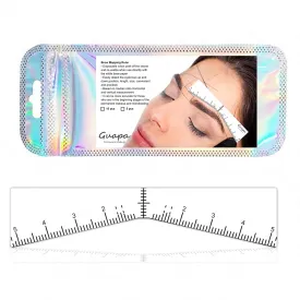 Guapa Eyebrow Ruler Stencils Easy Mapping Shaping Sticker Stencil Microblading Measure Tool Brow Shape Design Positioning Stickers for Permanent Makeup (White Set -5PCS)