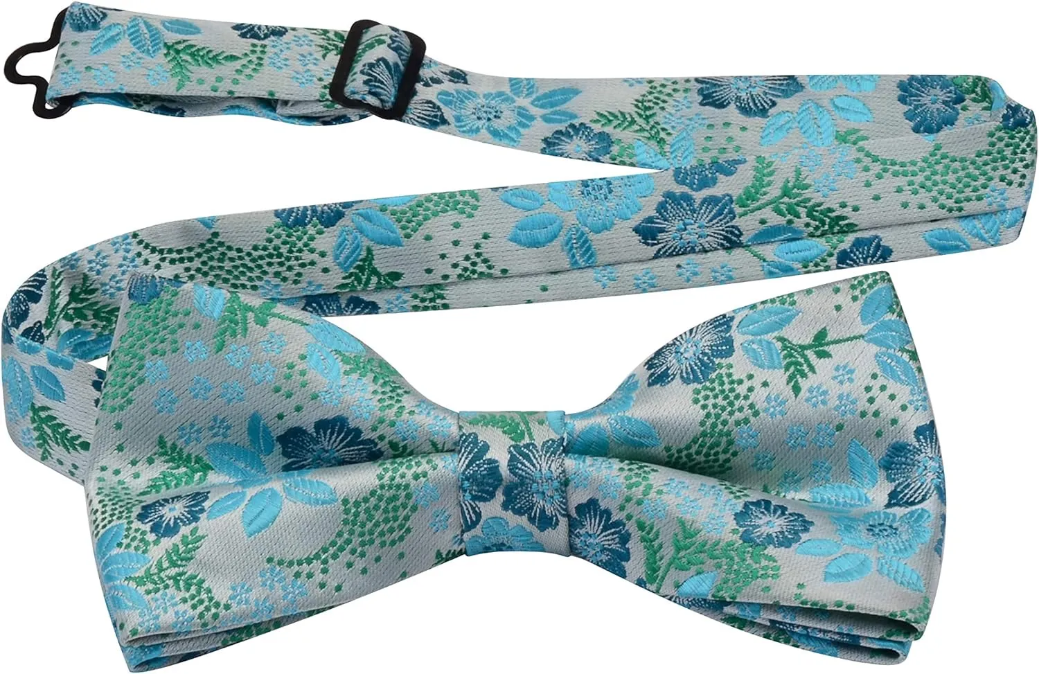 GUSLESON Adjustable Plaid Floral 6 Clips Y Shape Suspenders Pre-tied Bow Tie and Pocket Square Set with Gift Box