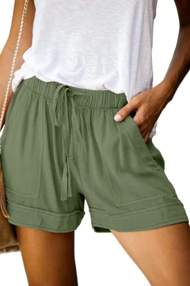 KISSMODA Womens Summer Shorts Leopard/Camo/Solid/Floral Print Elastic Waist Pocketed Casual Pants