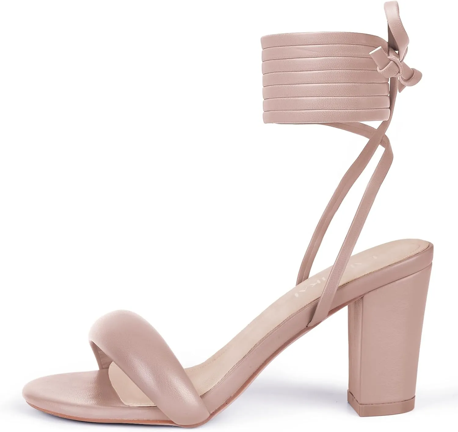 LALA IKAI Women's Heels Chunky Sandals Strappy for Women Lace Up Heels Open Toe Heels Tie Up High Heeled Sandals for Prom, Party, Daily Wear