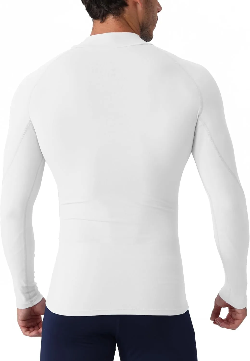 Men's Athletic Compression Shirt Summer Long Sleeve Workout T-Shirts Mock Neck Sports Breathable Base Layer Running Tops
