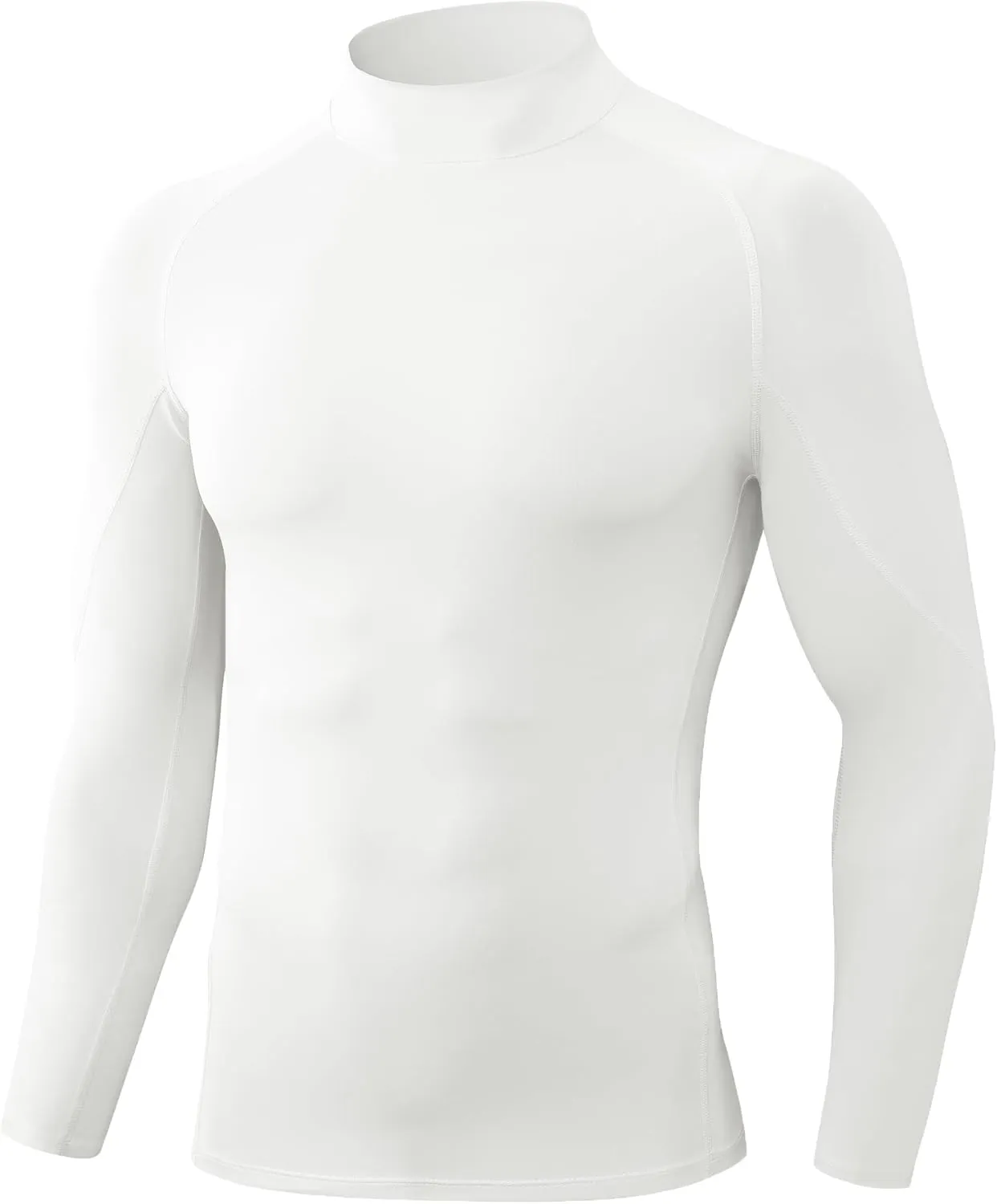 Men's Athletic Compression Shirt Summer Long Sleeve Workout T-Shirts Mock Neck Sports Breathable Base Layer Running Tops