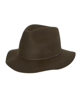 Mens Mid Brim Fedora Rajah BROWN