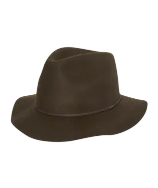 Mens Mid Brim Fedora Rajah BROWN