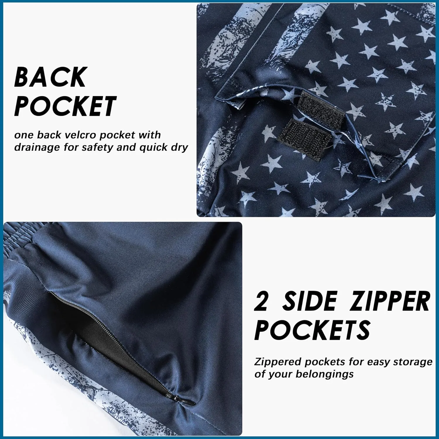 Mens Swim Trunks with Compression Liner 5.5" Board Shorts with Zipper Pockets 2 in 1 Quick Dry Bathing Suits