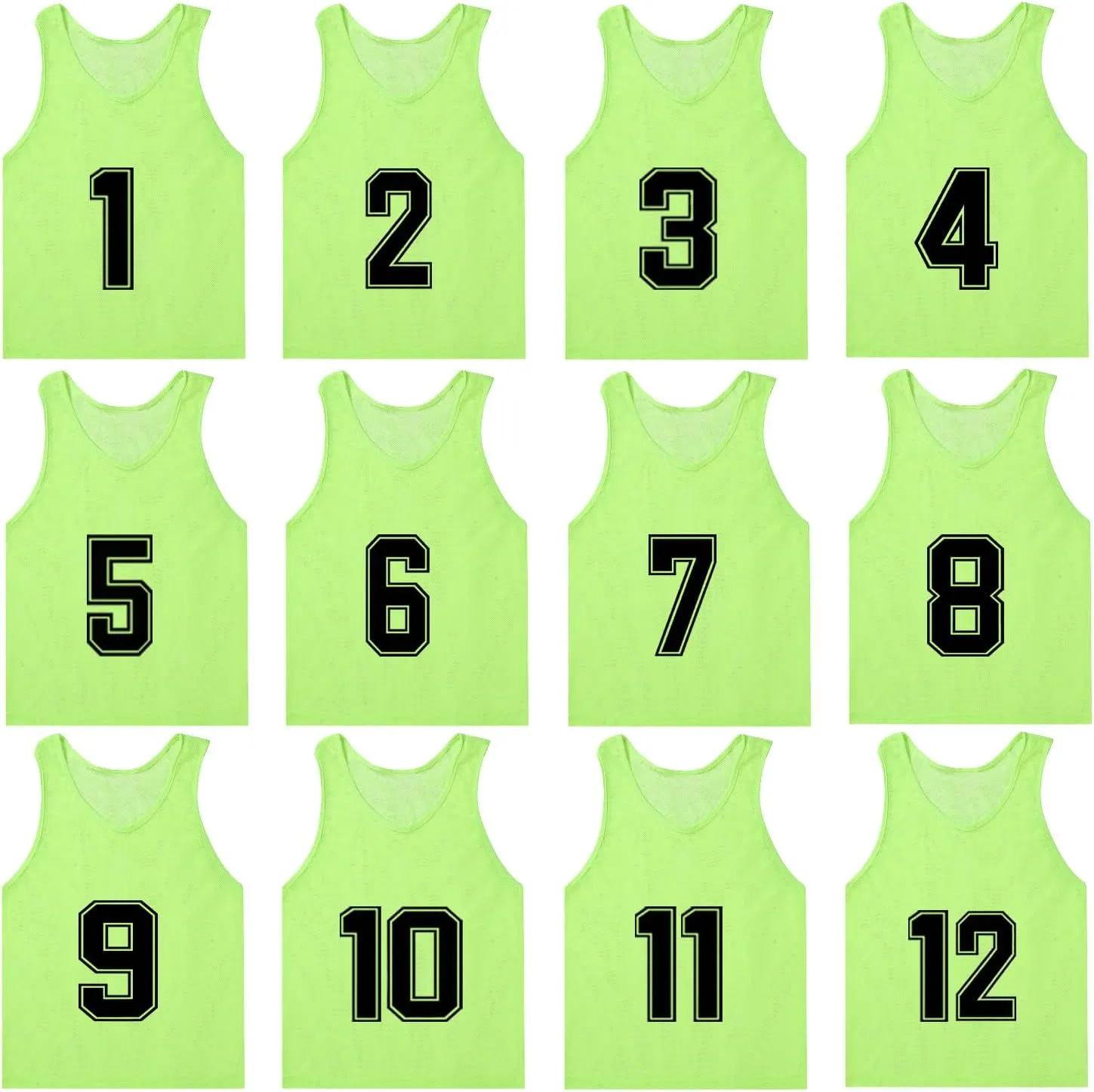 Nylon Mesh Scrimmage Training Team Practice Vests Pinnies for Adult Youth Soccer Bibs Numbered Practice Jerseys