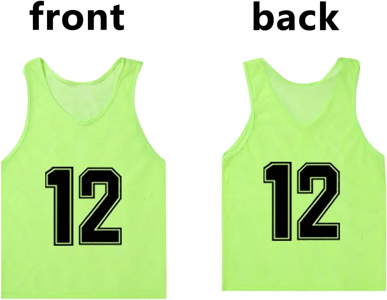 Nylon Mesh Scrimmage Training Team Practice Vests Pinnies for Adult Youth Soccer Bibs Numbered Practice Jerseys