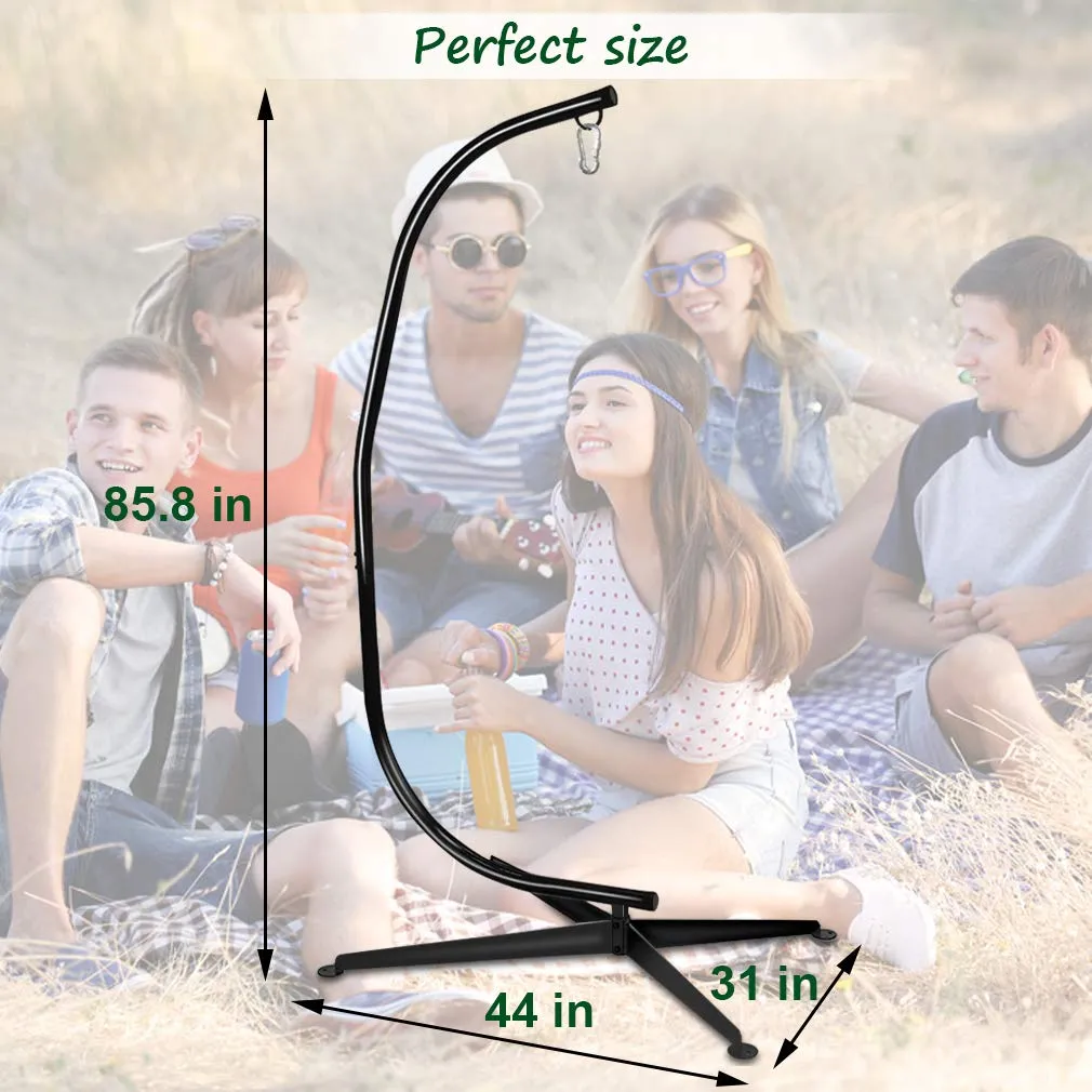 Outdoor & Indoor Hanging Hammock Chair Steel C Stand - Dkeli