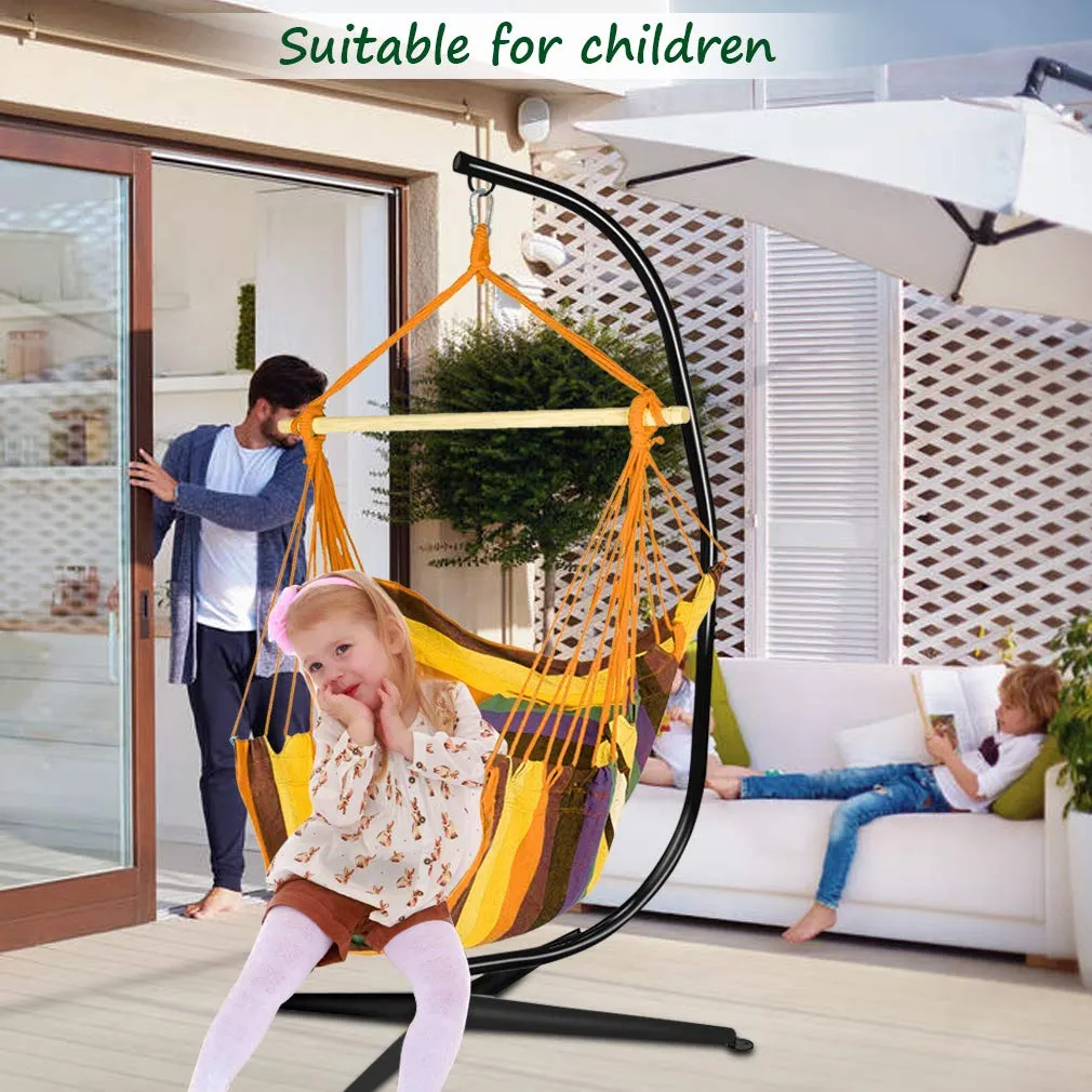 Outdoor & Indoor Hanging Hammock Chair Steel C Stand - Dkeli