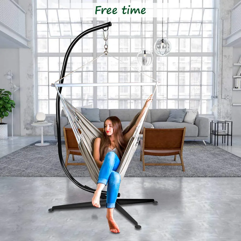 Outdoor & Indoor Hanging Hammock Chair Steel C Stand - Dkeli