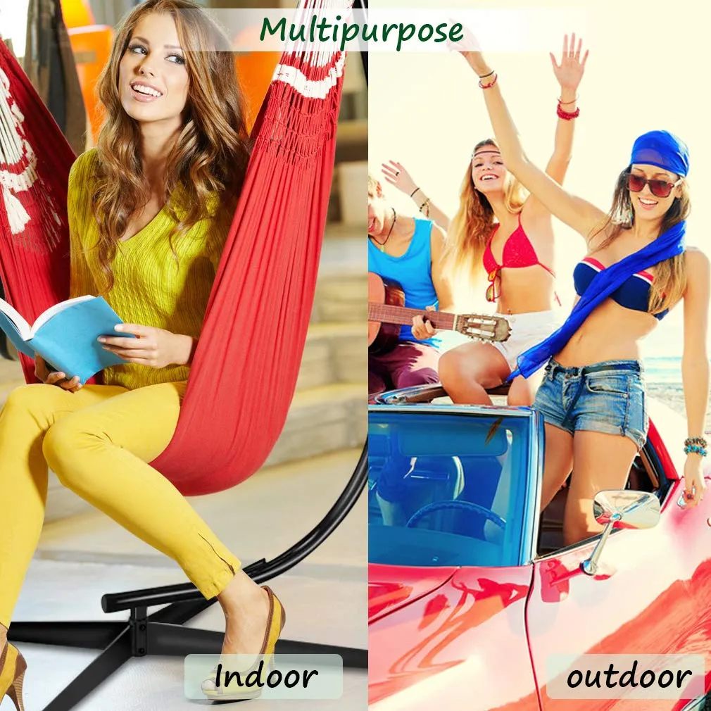 Outdoor & Indoor Hanging Hammock Chair Steel C Stand - Dkeli