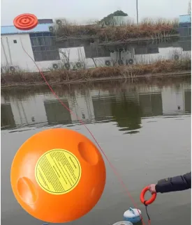 Professional Emergency Rescue Frisbee with 40m/131ft Rope, Orange Water Rescue Throwing Frisbee, Safety Equipment for Kayaking/Rafting Boat/Canoe