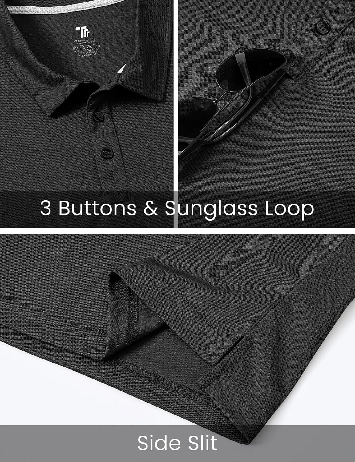 Rdruko Men's Golf Polo Shirt Short Sleeve Moisture Wicking Shirts Collared Outdoor UPF 50  Pique Jersey Shirts