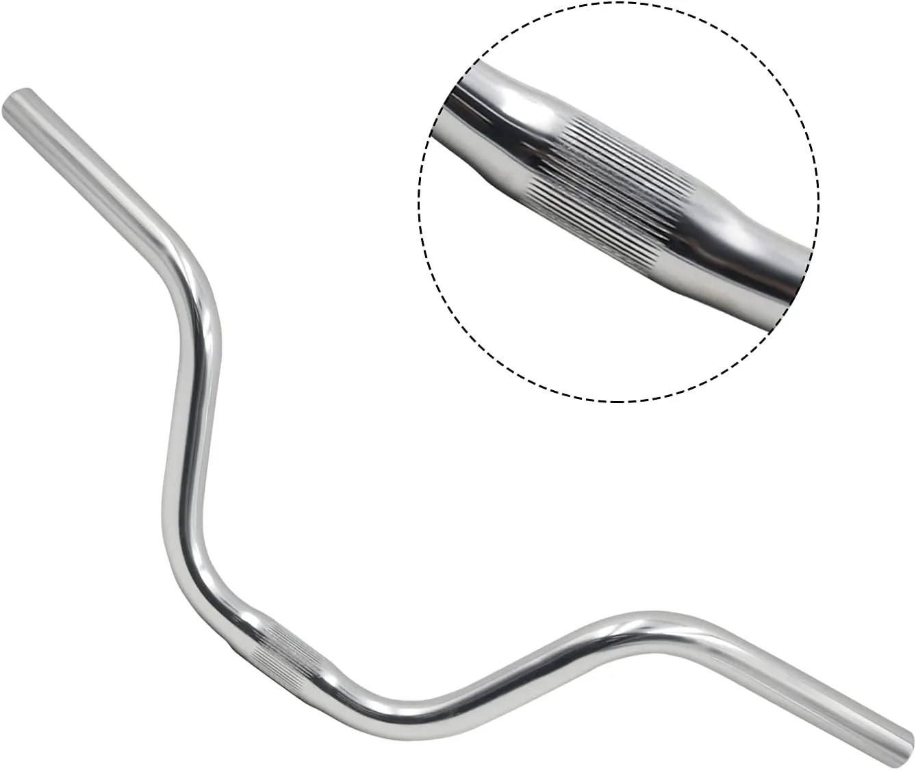 SENQI Mountain Bike Road Bike Handlebar Vintage Style Riser Bar Aluminum Alloy (25.4MM x 560MM,580MM,600MM, Silver)