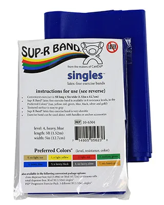 Sup-R Band Latex Free Exercise Band 5-foot Singles