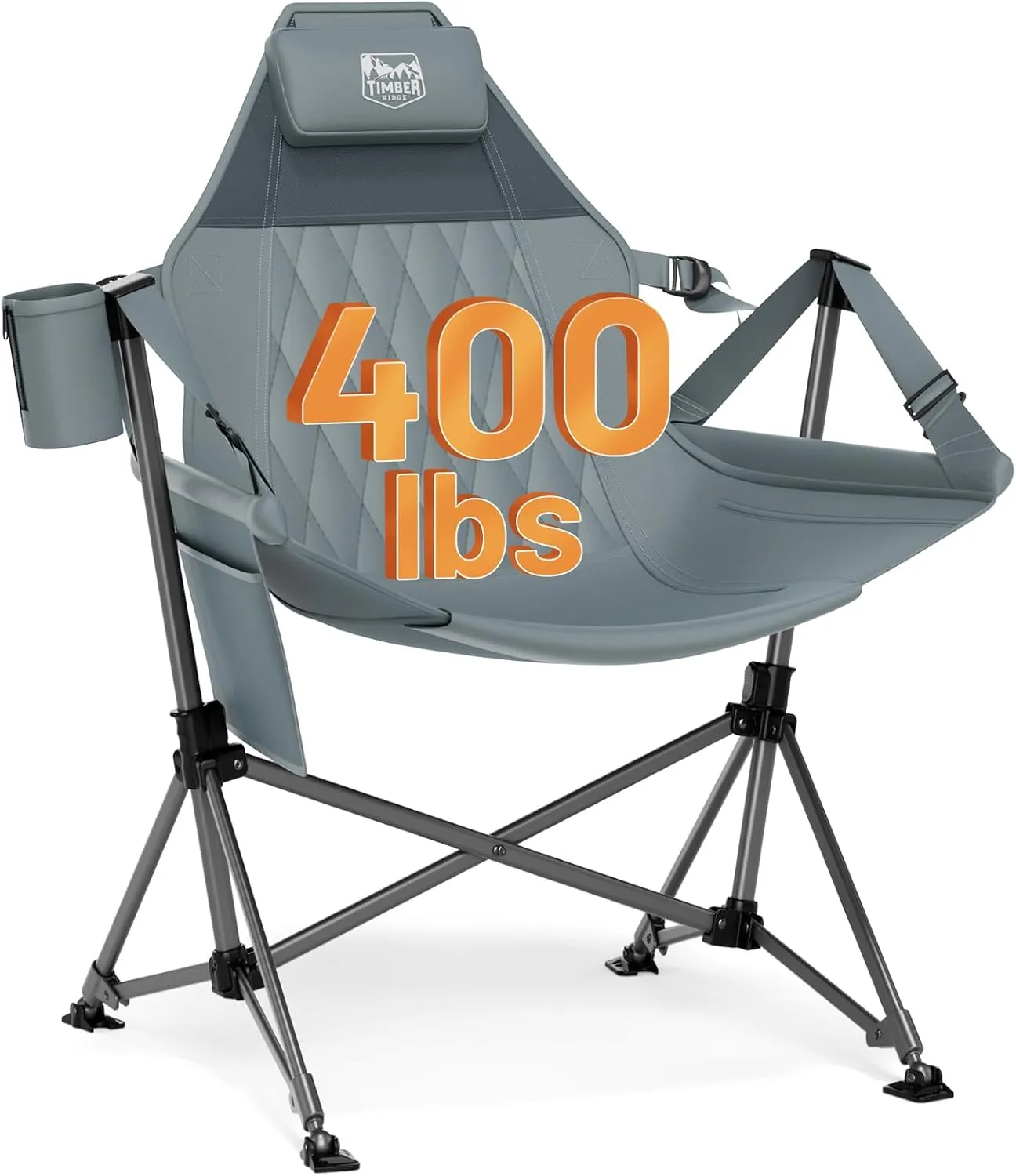 TIMBER RIDGE Hammock Camping Chair, Oversized Swinging Chair with Adjustable Back and Seat Height, Portable Folding Rocking Camping Chair for Outdoor Lawn, Backyard and Patio, Supports 400lbs