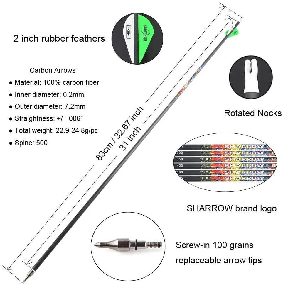 🎯Topoint Endeavor Archery Recurve Bow Riser 25" ILF Riser With Limbs