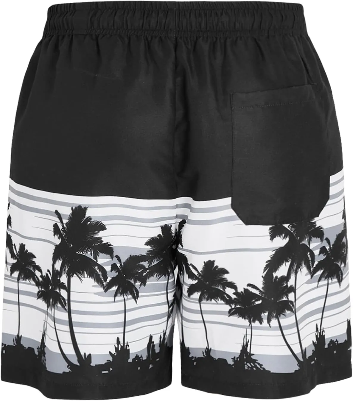 Verdusa Men's Floral Print Drawstring Elastic Waist Swim Trunks Summer Beach Shorts