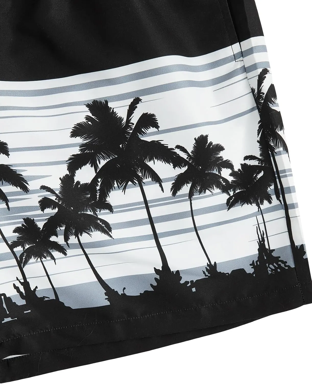 Verdusa Men's Floral Print Drawstring Elastic Waist Swim Trunks Summer Beach Shorts