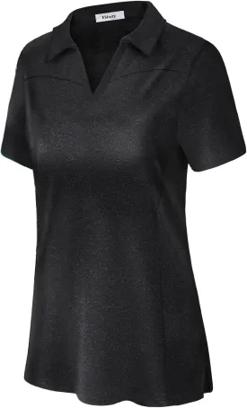 Vldnery Womens Golf Polo Shirts Moisture Wicking Running Workout Tops Print Short Sleeve Tennis Clothes Loose Fit