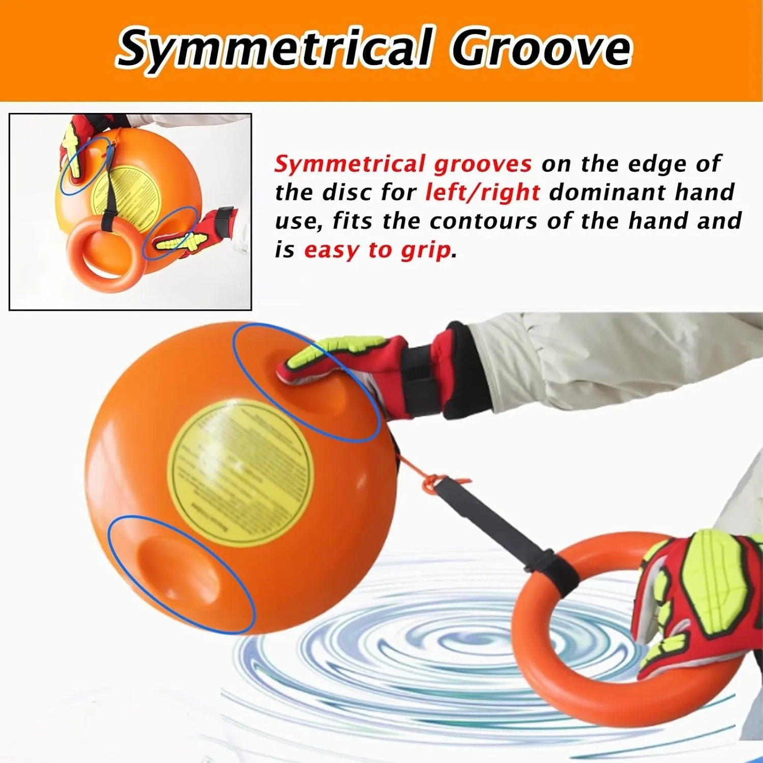 Water Rescue Disc for Adults/Kids, Light Drowning Rescues Float with Symmetrical Groove Easy Grip, Portable Floating Rescue Frisbee for Raft and Boat with 131 Foot Rope(5 Piece)