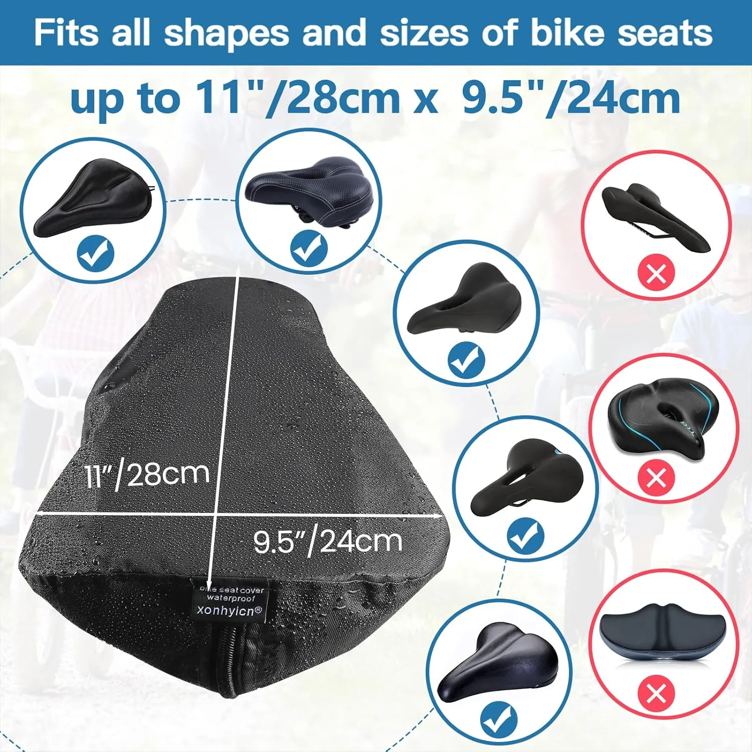 Waterproof Bicycle Seat Cushion Cover for Multiple Bicycles and E-Bikes Heavy Duty Rain Cover Durable Outdoor Protection Unisex Bicycle Seat Protectors