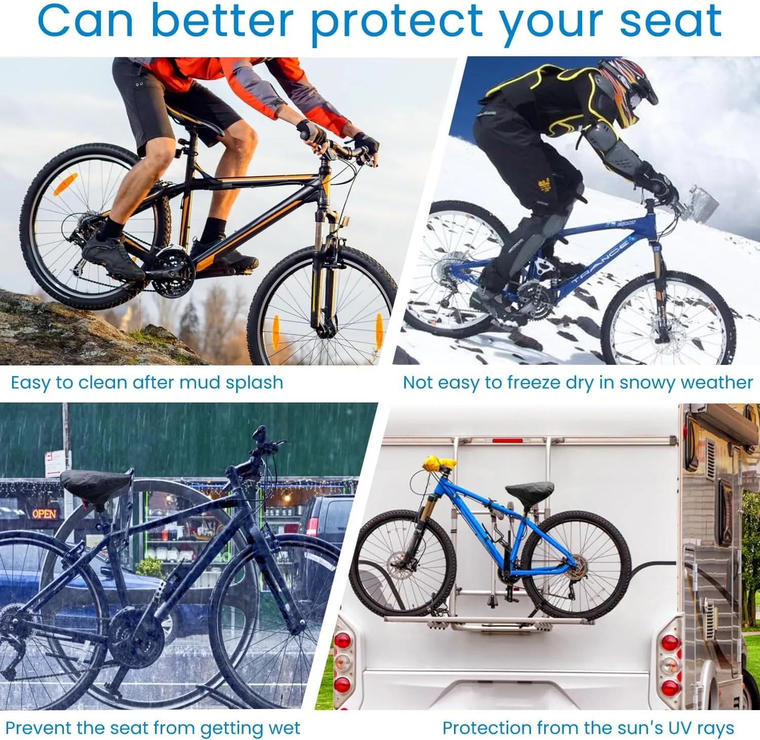 Waterproof Bicycle Seat Cushion Cover for Multiple Bicycles and E-Bikes Heavy Duty Rain Cover Durable Outdoor Protection Unisex Bicycle Seat Protectors