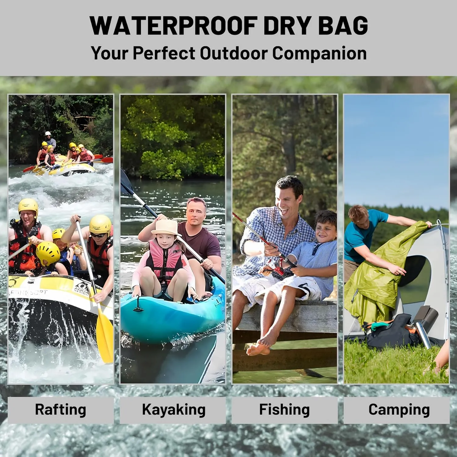 Waterproof Dry Bag,Roll Top Geometric Ombre Small Waterproof Backpack 5L/10L/20L Floating and Lightweight Bags for Kayaking, Boating, Fishing, Swimming and Camping